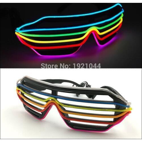 6 or 7 Colors LED Glasses with 3V Steady on Controller Light up Party Glasses Rave Lighting Glasses Party Supplies