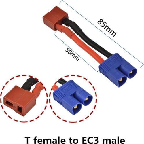 T Female Plug to EC3 Male / XT60 Female to EC3 Female Connector Balance Charge Cable for RC Lipo Battery