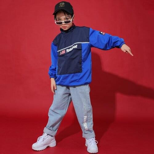Boys Jazz Hip Hop Dance Costumes Children Hip Hop Costume Kids Clothing Dancing Top Stage Dance wear