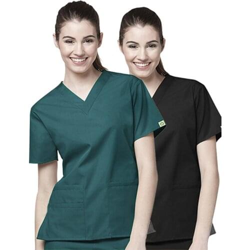Nurse Uniform Women Medical Suits Clothes Spa Beauty Salon Nursing Uniforms Unisex V-Neck Work Clothing Short-Sleeved Top & Pant