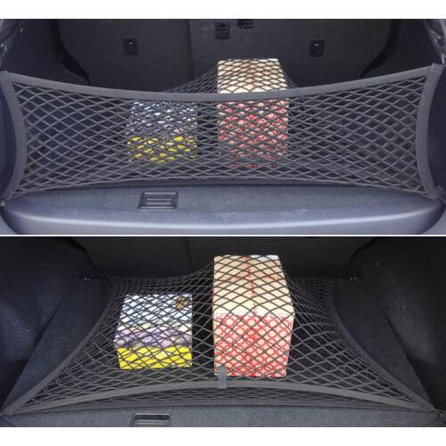 Universal Car 90CM X 40CM Seat Back Storage Elastic Mesh Net Bag Luggage Trunk Organizer Strong Magic