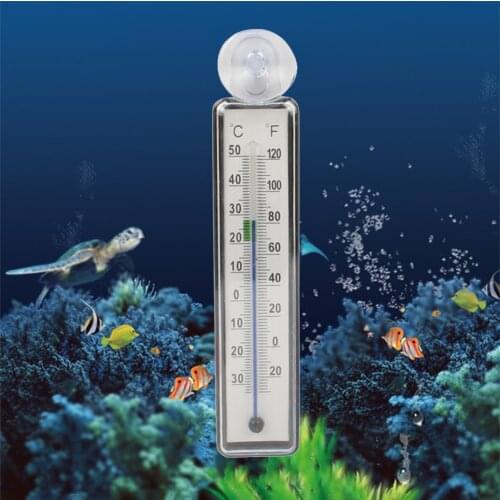 Waterproof LCD Aquarium Thermometer Heate Fish Tank Glass Temperature Heater Gauge Meter Suction Cup Aquarium Temp Detector