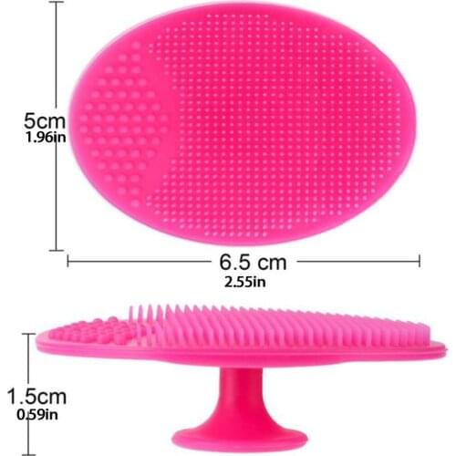 1pc Massage Cleaning Brush Soft Silicone Facial Cleaning Brush Infant Shampoo Brush Blackhead Cleaning Pad Random Color