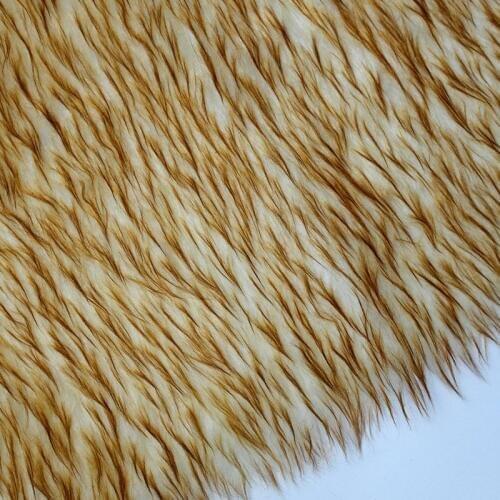 160*100cm fluffy fourrure beige dyed tip artificial plush faux fur fabric for coat pillow case vest fausse fourrure tissu