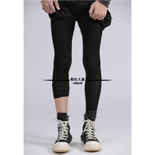 28-46 2020 New Plus Size Men Clothing Spring And Summer Thin Section Tights Leggings Hairstylist Elastic Waist Tide Sweatpants