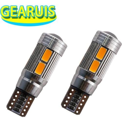 50pcs High power T10 Canbus 10 SMD 5630 LED With lens 10SMD W5W 194 168 501 Wedge Side Bulb Lamp white ice blue red DC12V