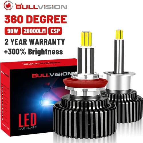 Led 360 H7 H4 H11 Headlight For Car 20000LM 12V 9005 9006 HB3 HB4 Ice Bulbs Hir2 9012 H8 H9 CSP Diodes Lamp 6000K Fog Lights