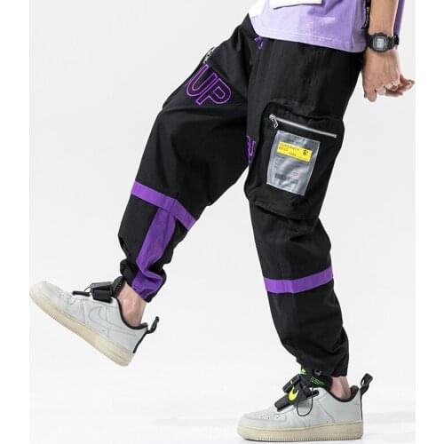 Hip Hip Pants Vintage Color Block Patchwork Cargo Harem Pant Streetwear Harajuku Jogger Sweatpant Cotton Trousers 2020