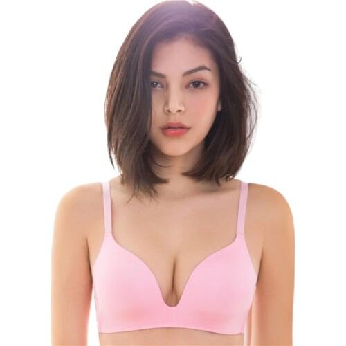 Japanese Style Solid One-Piece Push Up Bra Smooth Surface Seamless Wire Free Thin Cup Lingerie Sexy Soutien Gorge