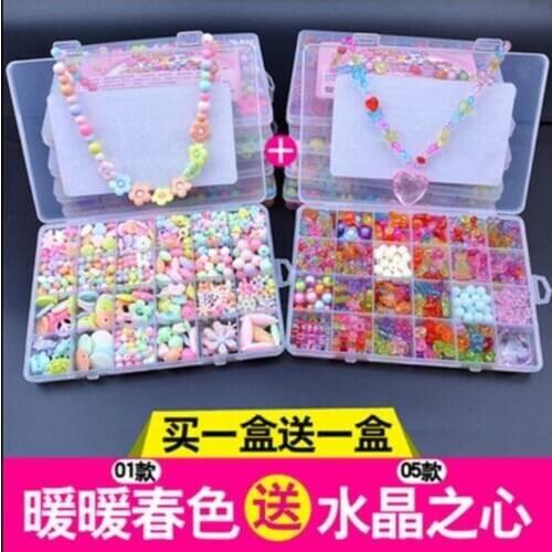 2Box Diy Beads Toys for Children Handmade Necklaces Bracelets Jewelry Making Beads Kit Set Educational Toys perles pour enfant