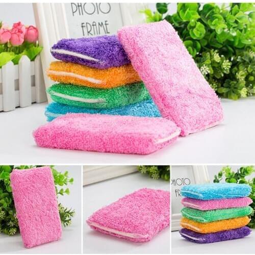 12pcs ANTI-GREASY bamboo fiber wrap sponge washing dish foam,magic multi-function wipping/cleaning rags