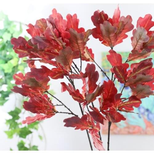 Artificial Christmas Maple Leaf Branch 3D Printing Silk Autumn Leaves Home Shop Party Flower Arrangement Decoration