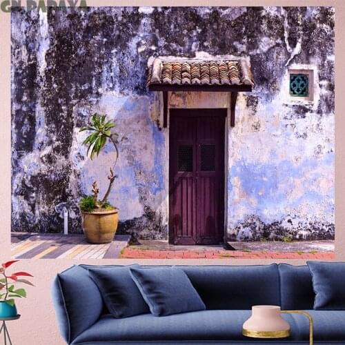 Chinese house Tapestry hippie Wall Hanging personality Pop style building goblen Home Decor Art Farmhouse Wall Carpet wall towel