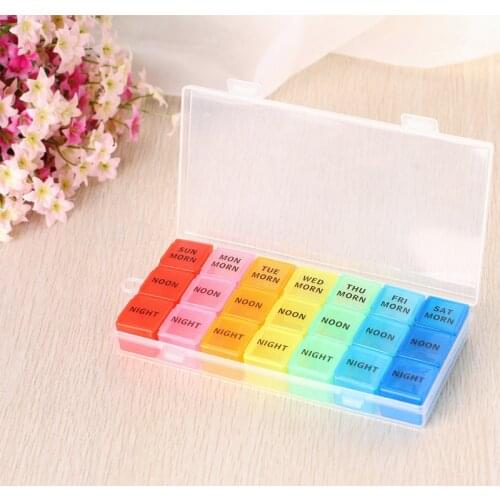 Weekly 7 Days 21 Pill Medicine Box Drug Tablet Independent Lattice Pill Storage Box Supplements Vitamins Pill Case