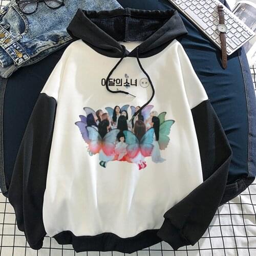 KPOP LOONA Butterfly X X Hip Hop Style 2021 Oversized Hoodies Sweatshirt Harajuku Korean Style Streetwear Cotton Winter Tops
