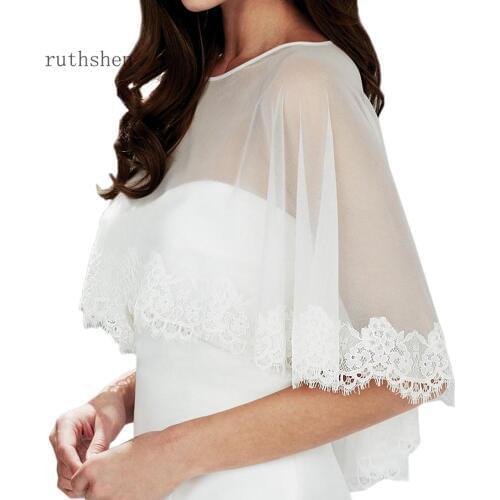 Lace Edge Gauze Shawl wrapped in BOLERO Bridal Wedding jacket
