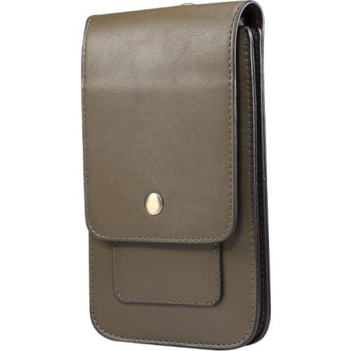 M68C Universal Cell Phone Belt Holster Case Vertical Hanging Waist Pack Bag Luxury Vintage Faux Leather Card Holder Wallet Men