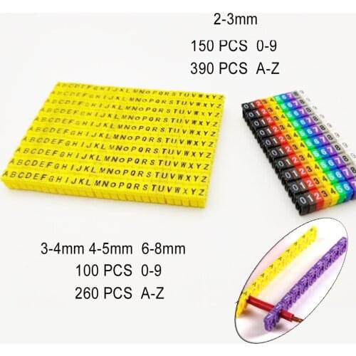 Wire Marker Tag Label Network Cable for Cat5e Cat6 Multicolor Number Letter Tidy Marking Stuck Cord Sleeve Management Sticker