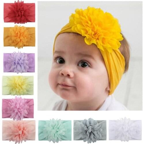 Cute Baby Headband Turban Flower Newborn Baby Girl Headbands Elastic Kids Toddler Hair Band haarband Baby Hair Accessories