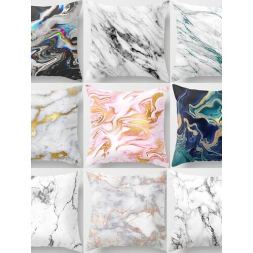 Marble Texture Nordic Style Peach Skin Pillowcase Simple Car Cushion Waist Pillowcase