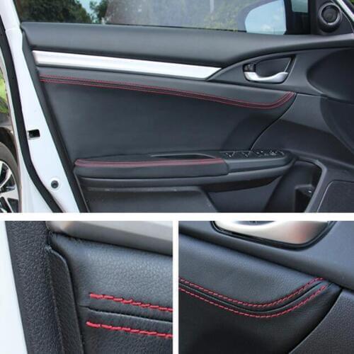 For Honda Civic Sedan 10th 16 17 Car Interior Door Panel Armrest Cover Anti-scratch Car-covers Trim Styling Accessories Stickers