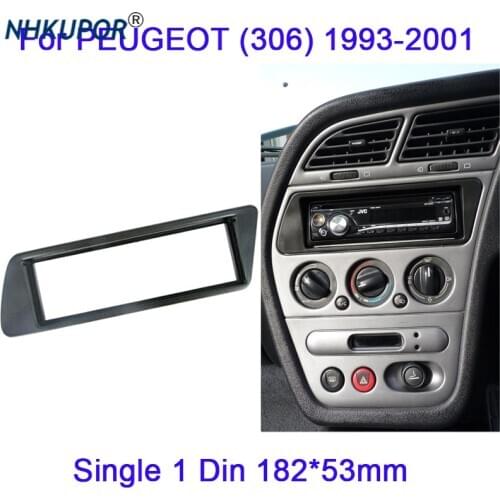 Single 1 Din Radio Fascia For PEUGEOT (306) 1993-2001 DVD Stereo Panel Dashboard Mount Trim Frame Kit