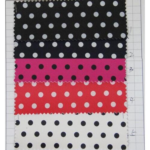 Factory wholesale PVC artificial leather fabric cross polka dots synthetic leather material free shipping