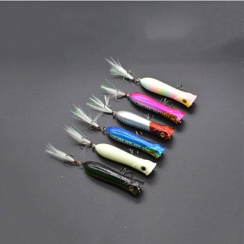 84mm/12g Popper Floating Wobblers Freshwater Fishing Lure Hard Lure 3D Eyes High Quality Anti-Corrosion Plastic Fishing Bait