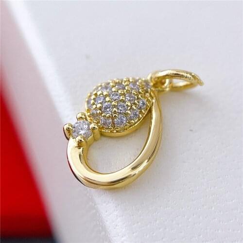 1PCS Real 18K Gold Plated Necklace Pendant Charms for Jewelry Findings Components Making Supplies DIY Cupron Accessories