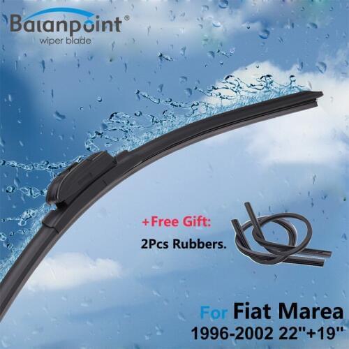 2Pcs Wiper Blades + 2Pcs Soft Rubbers for Fiat Marea 1996-2002 22"+19", ISO9001 Soft Rubber Windshield