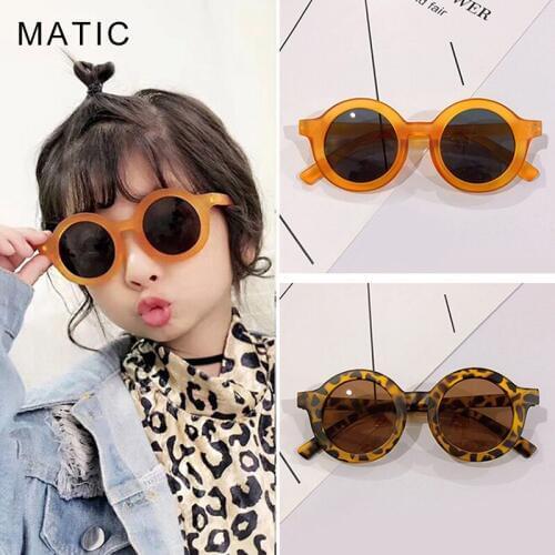 MATIC New Arrival Fashion Children Sunglasses Boys Girls Summer Anti-glare UV400 Round Black Sun Glasses For Kids Baby Gift
