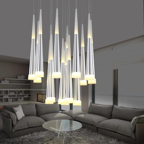 Modern LED meteor shower fishing line acrylic pendant light bar dining room restaurant coffee shop art droplight 110-240v