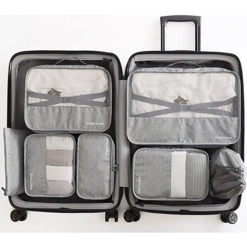 7 Pcs Travel Storage Bag Luggage Organizer Set Waterproof Bags Clothes Underwear Shoes Organizer Storages Travel Portable Pouch