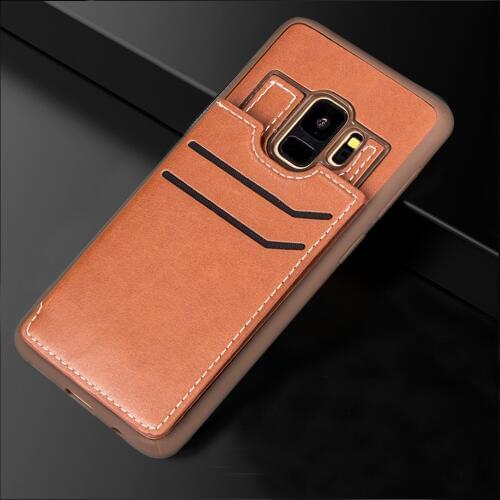 VNSTRIP Orange Leather case with Kickstand and Card Pocket for Samsung Galaxy S9 PU+ TPU Case For Samsung with Card storageCase