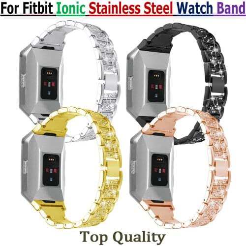 COMLYO Watchband for Fitbit Ionic Band Luxury Metal Stainless Steel Strap Replacement Accessories for Fit bit Ionic Wristband
