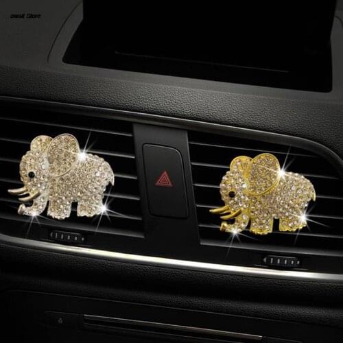1Pc Car Accessories Aroma Vent Clip Car Smell Car Perfume Air freshener In Car Ornaments Diamond Elephant Auto Interior Decor