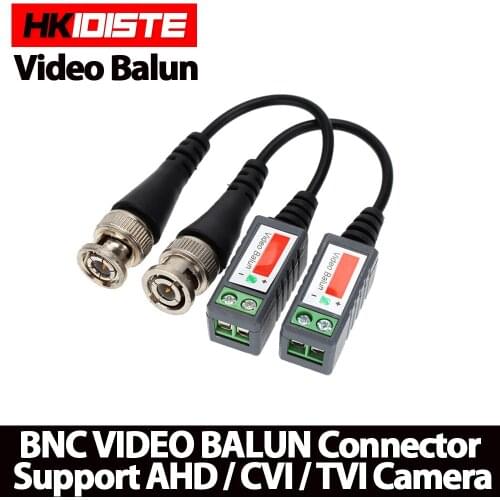 10pcs ABS Plastic CCTV Video Balun CCTV Accessories Passive Transceivers 2000ft Distance UTP Balun BNC Cable CAT5 Cable
