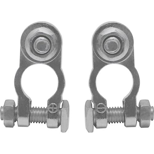 2Pcs Positive & Negative Cargo Type Zinc Coat Battery Terminals Clamp Connectors E7CA