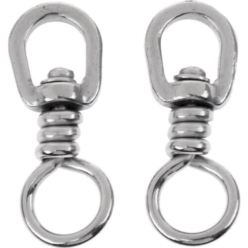 2Pcs Heavy Duty Fishing Rolling Swivels Line Lures Connector Solid Rings 1#/2#/3#/4#/5