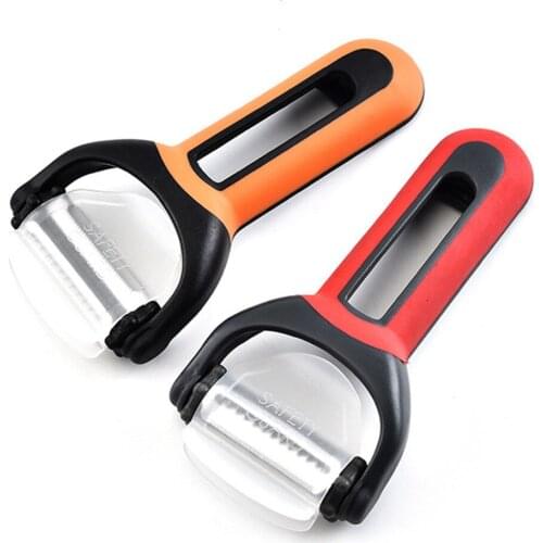 3 in 1 Potato Grater Julienne Peeler Kitchen Vegetables Peeler Double Planing Grater Shredder Cutter with Beer Corkscrew Opener