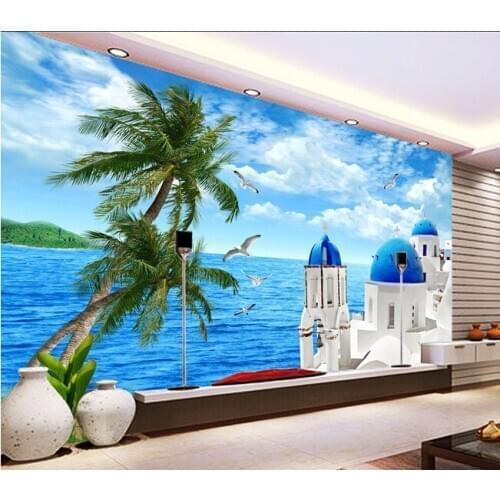 3D wallpaper custom mural non-woven wall paper sticker The Aegean sea TV setting wall painting photo wallpaper for walls 3d