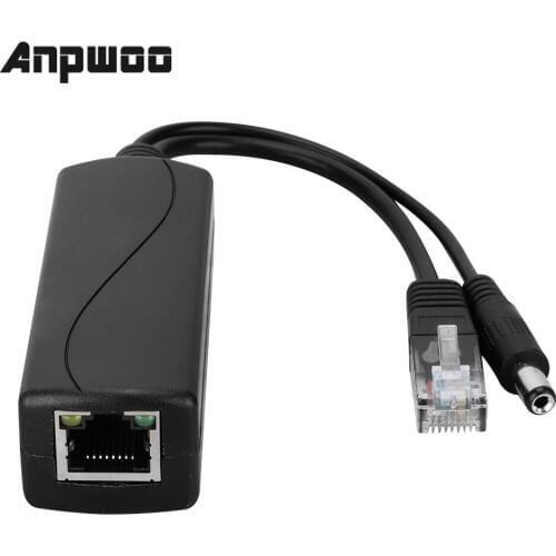 ANPWOO 48V to 12V POE Connectors Adapter Cable Splitter Injector Power Supply for Huawei for Hikvision 2019 New