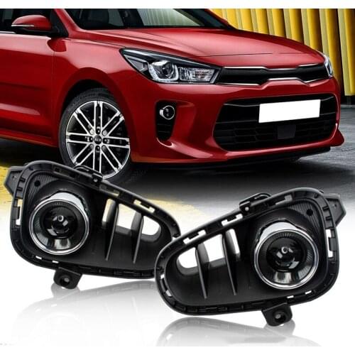 Car Fog Lights Fog Lamps Assembly Replacement Clear Lens 12V 55W for KIA RIO 2017-2020