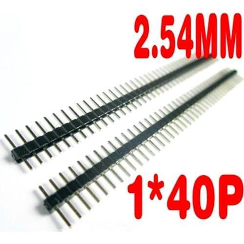 Free Shipping 40P Male Header Single Row 2.54 mm Pitch / 1X40P / 1*40 Male Pin Header 50pcs