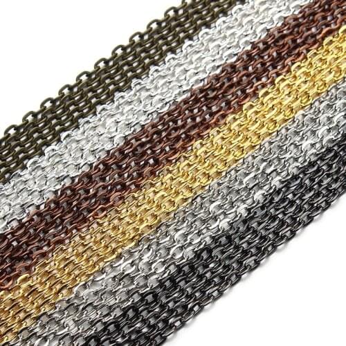 5M/Lot Gold/Bronze Plated Necklace Chain For Jewelry Making Findings DIY Necklace Chains Materials Handmade Supplies