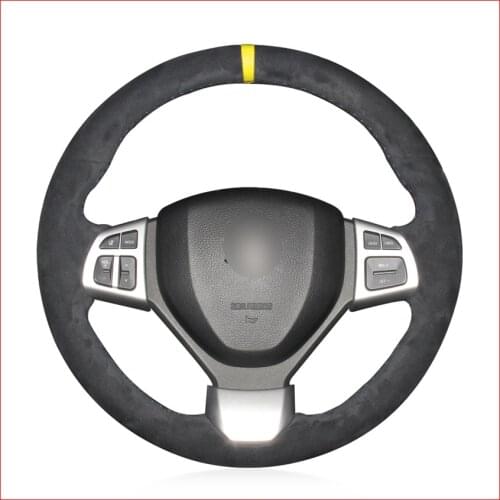Black Suede Car Steering Wheel Cover for Suzuki Swift Sport 2012 2013 2014 2015 2016 2017 Vitara S 2016 2017 2018 2019