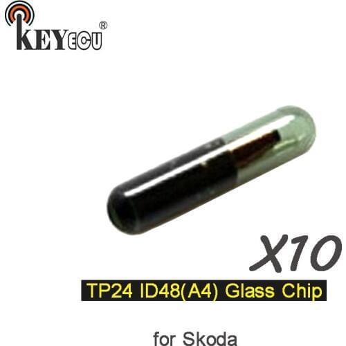 KEYECU 10x A4 TP24 CAN ID48 Chip Transponder Remote key Chip Carbon for Skoda