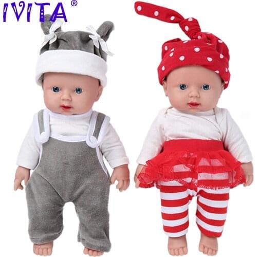 IVITA WG1505 30cm 1100g High Quality Full Body Silicone Reborn Baby Dolls Realistic Twins Bebe Toys Early Education for Children