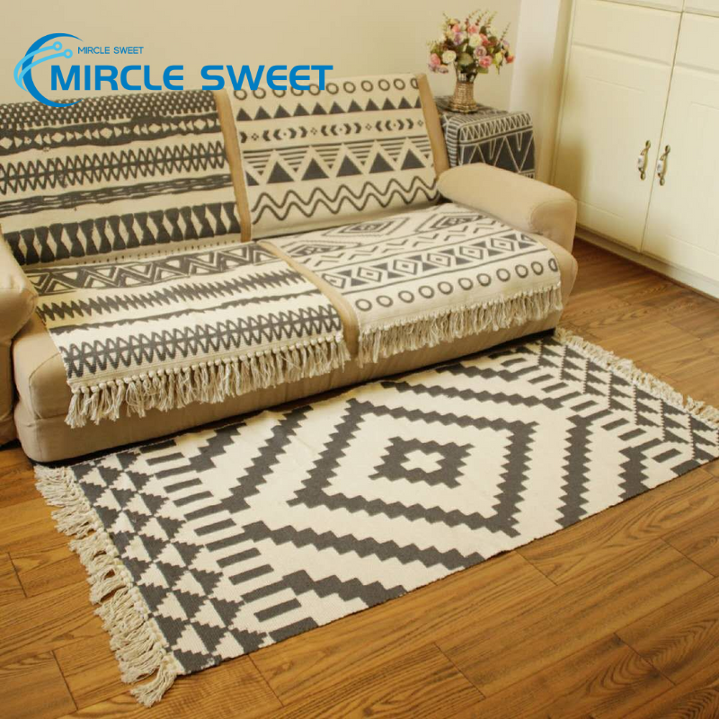 Cotton Soft Tassel Home Carpets For Living Room Bedroom Kid Room Decorate Home Carpet Floor Door Mat Simple Nordic Area Rug Mat