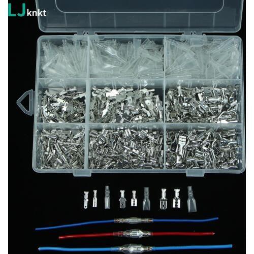 900/450/300X Assortment Car Auto Motorcycle Terminals Male & Female Wire CrimpTerminal Spade Connectors Kit 2.8MM/4.8MM/6.3MM